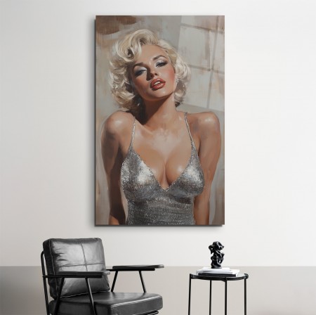 Resim Boyası Marilyn Monroe Cam Tablo