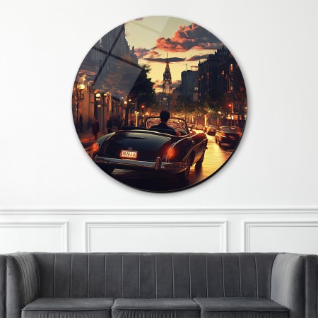 Şehir Trafiği Cam Tablo