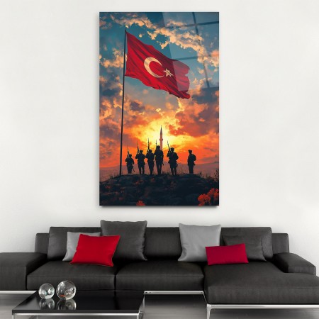 Tepedeki Türk Zaferi Cam Tablo