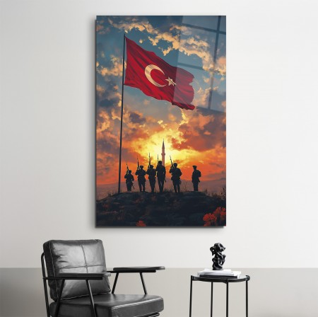 Tepedeki Türk Zaferi Cam Tablo