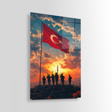 Tepedeki Türk Zaferi Cam Tablo
