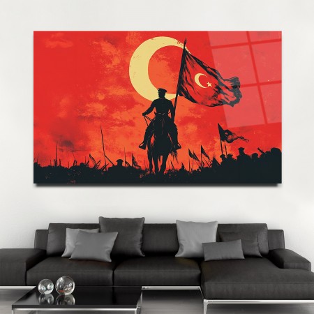 Türk Askeri Manzarası Cam Tablo
