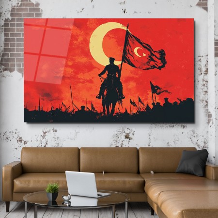 Türk Askeri Manzarası Cam Tablo