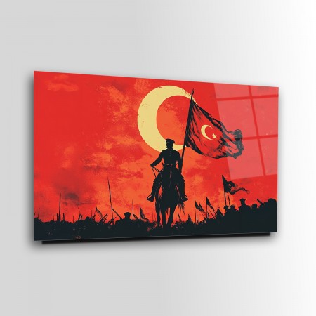 Türk Askeri Manzarası Cam Tablo
