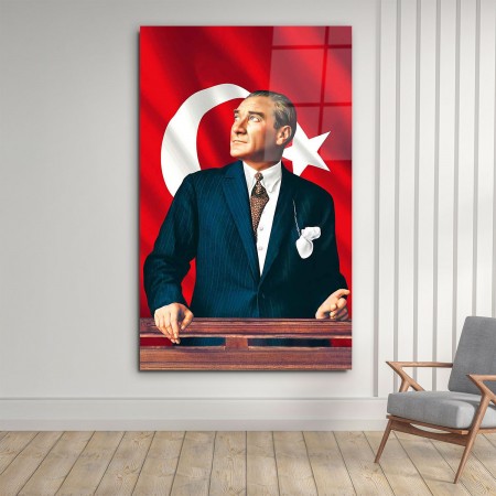 Ulu Önder Mustafa Kemal Atatürk Cam Tablo
