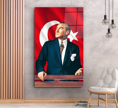 Ulu Önder Mustafa Kemal Atatürk Cam Tablo