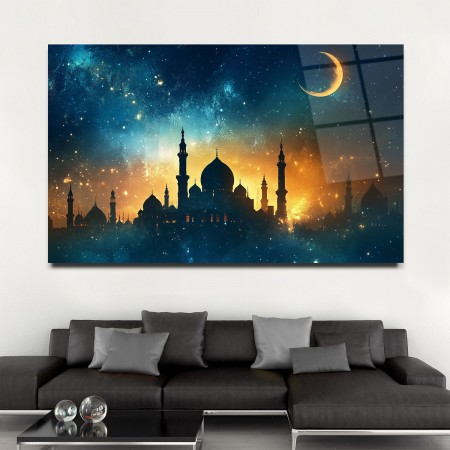 Yıldızlı Cami Manzarası Cam Tablo
