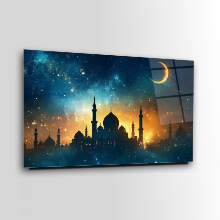 Yıldızlı Cami Manzarası Cam Tablo