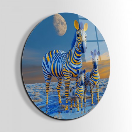 Zebra Ailesi Cam Tablo